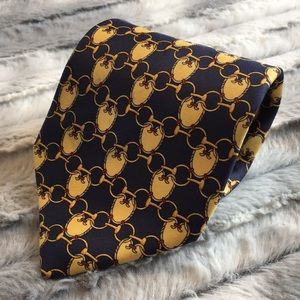 Fendi Silk Tie - Navy/gold